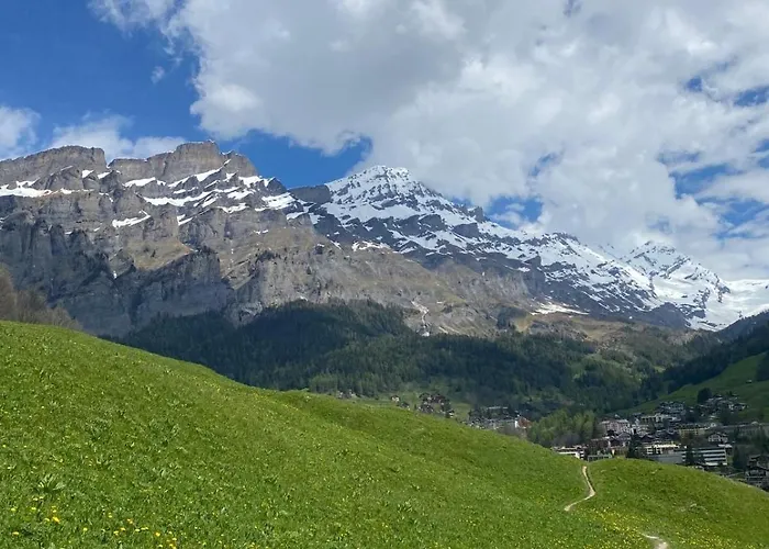 Lägenhet Moderne Et Spacieux Avec 2 Belles Terrasses Vu Sur Montagne Leukerbad